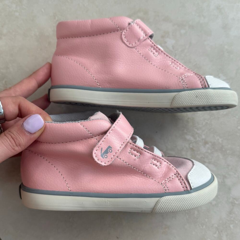 See Kai Run Girls size 9 Toddler Pink High Top Sneakers - Picture 2 of 6